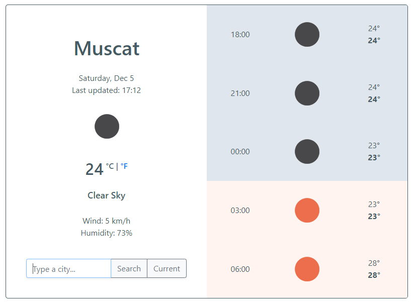 Weather App React Preview